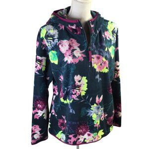 Fila Sport Fleece Hoodie NWT Tru Dry Tru Warm 1/4 Zip Pullover Floral Size L
